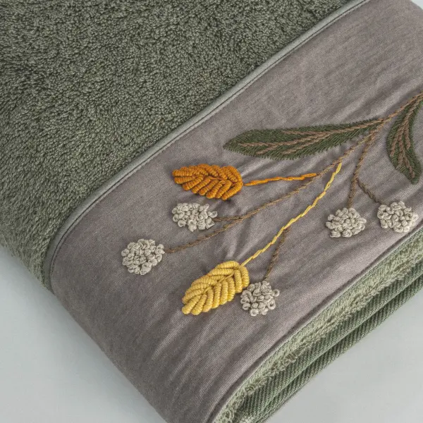 Farah Aile Bornoz Seti Organik Pamuk Yeşil-Kahve M/L