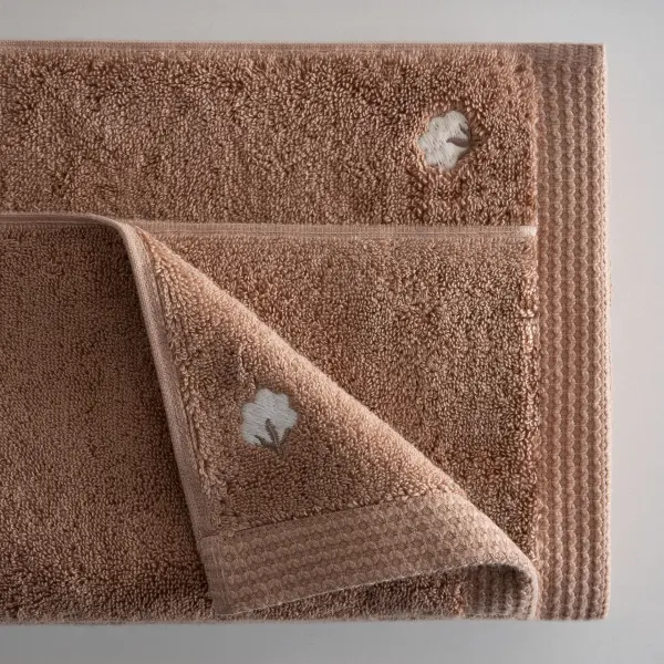 Pure Cotton 3 lü Havlu Seti Organik Pamuk Kelebek Bordürlü