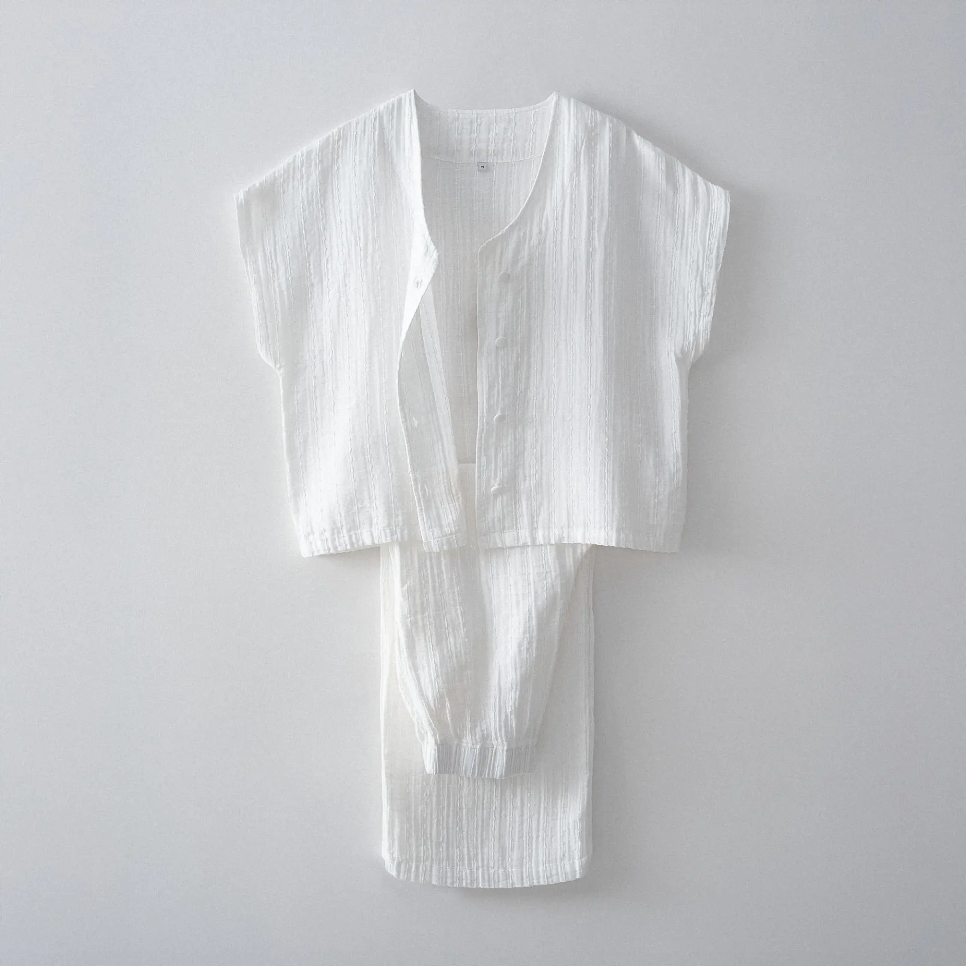 Zeyna Kadın Set Takımı Organik Pamuk Müslin Krem