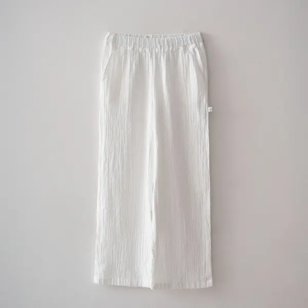 Zeyna Kadın Set Takımı Organik Pamuk Müslin Krem