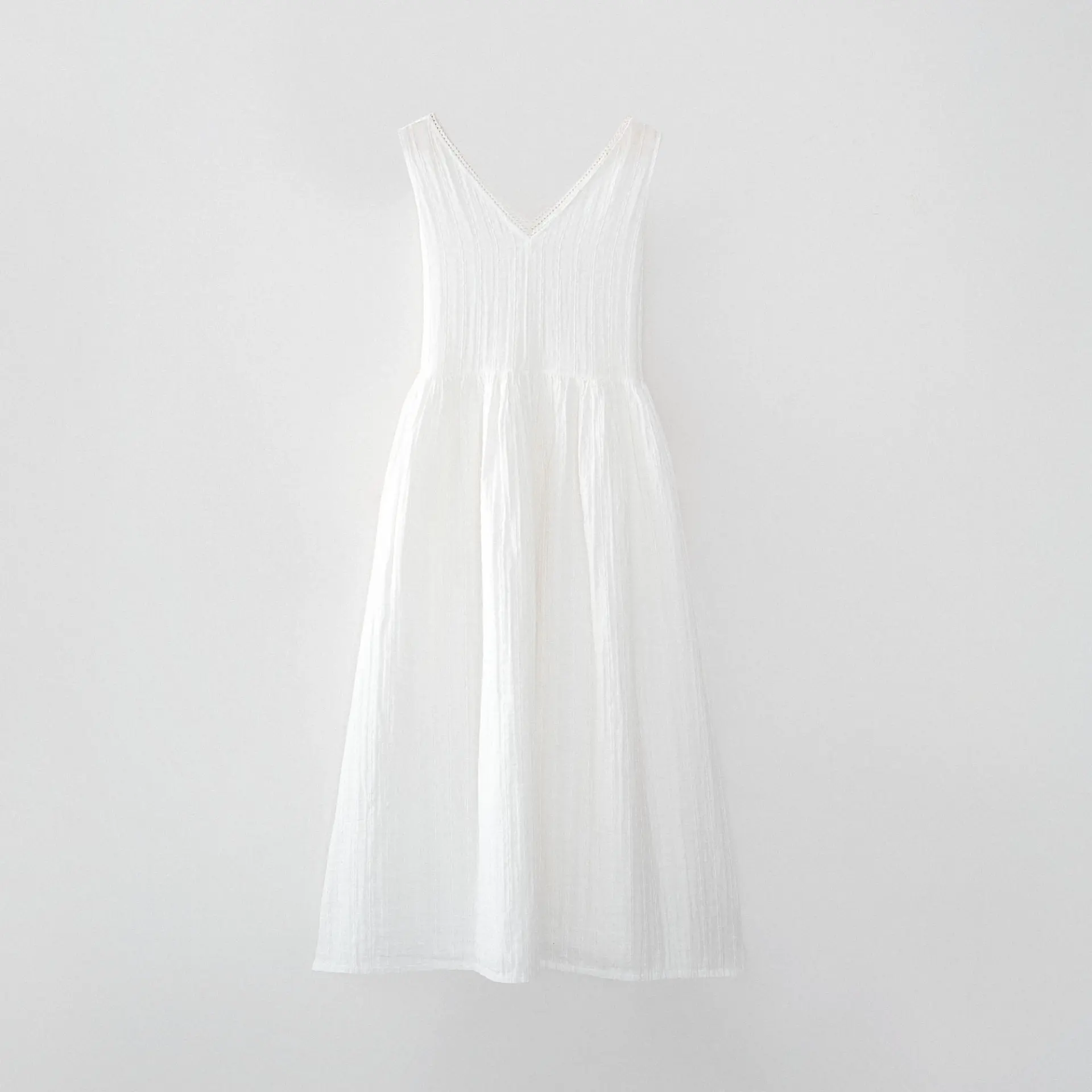 Zeyna Kadın Elbise Organik Pamuk Müslin Krem