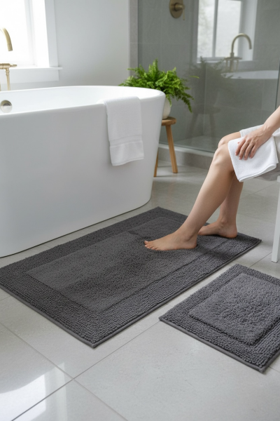 Petra 2'li Banyo Paspas Seti Karde Pamuk