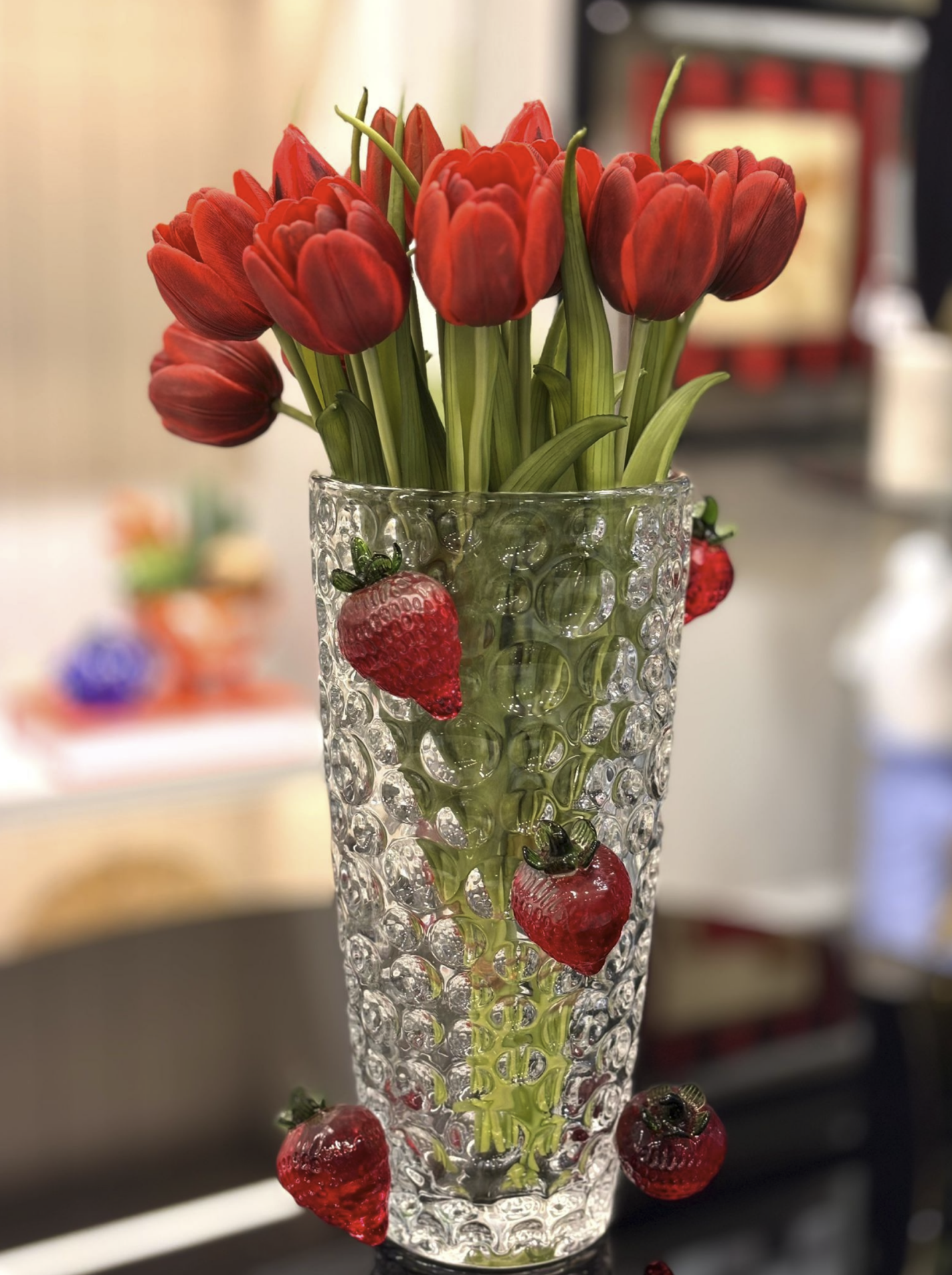 Çilekli Özel Tasarım Vazo