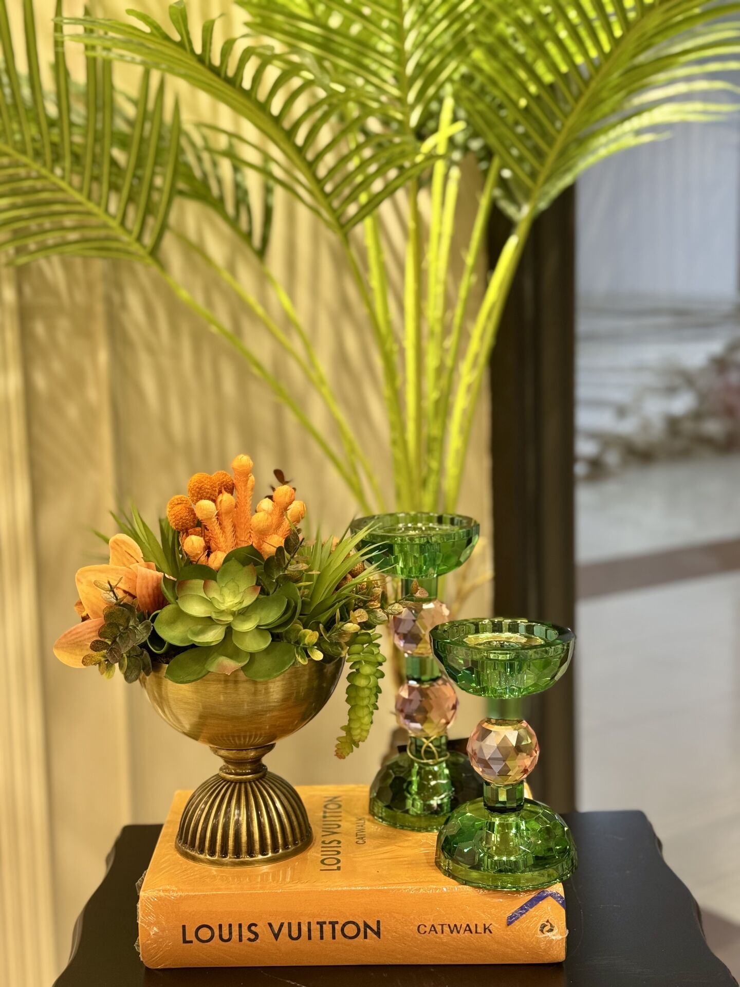 2'li Yeşil Cam Şamdanlar