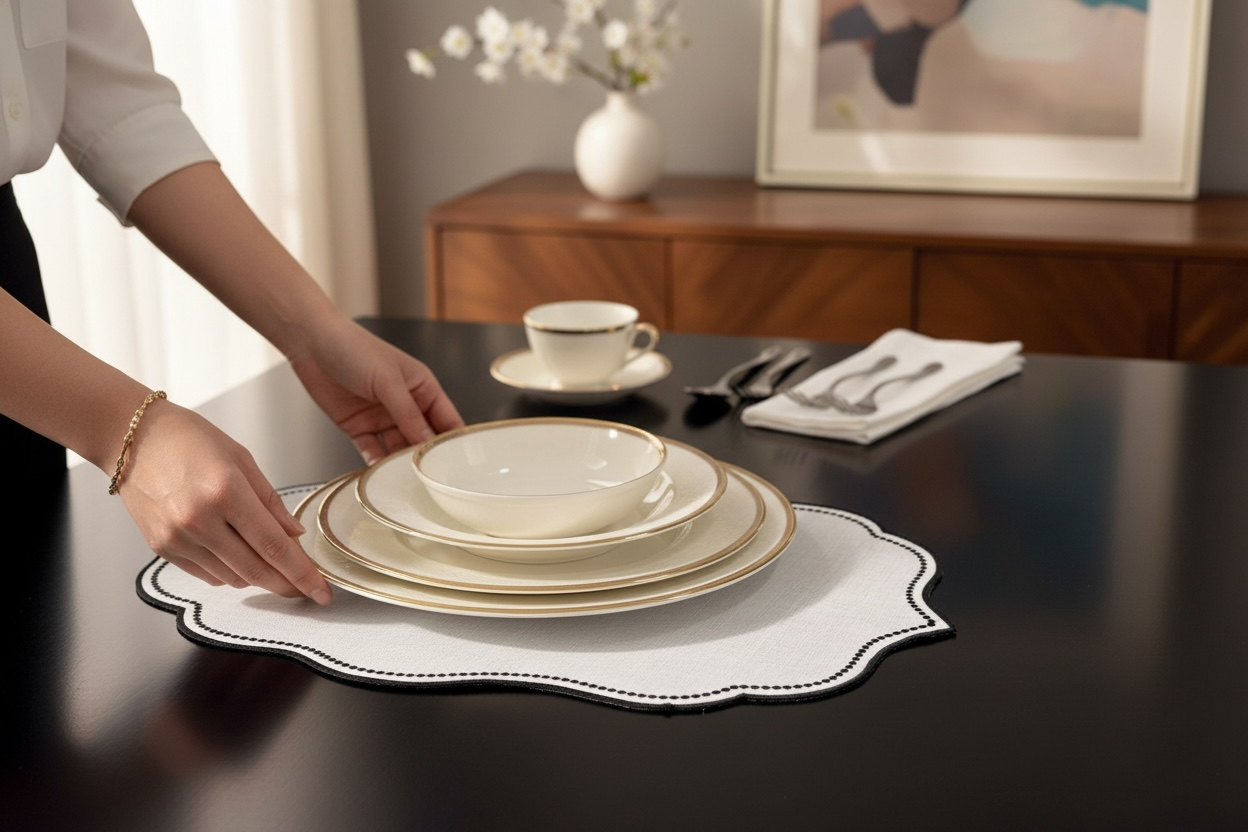 Ovalimsi Siyah Noktali Amerikan Servis