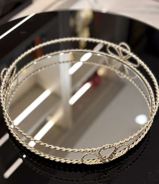 Gümüş Motifli Dekoratif Tepsi