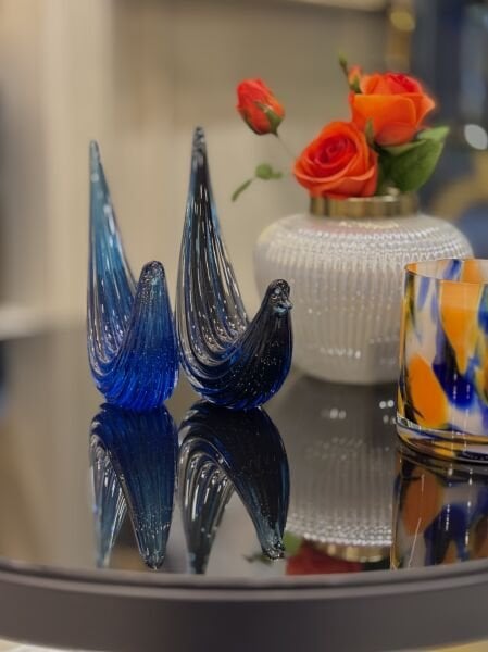 Murano cam İkili Kuş Obje
