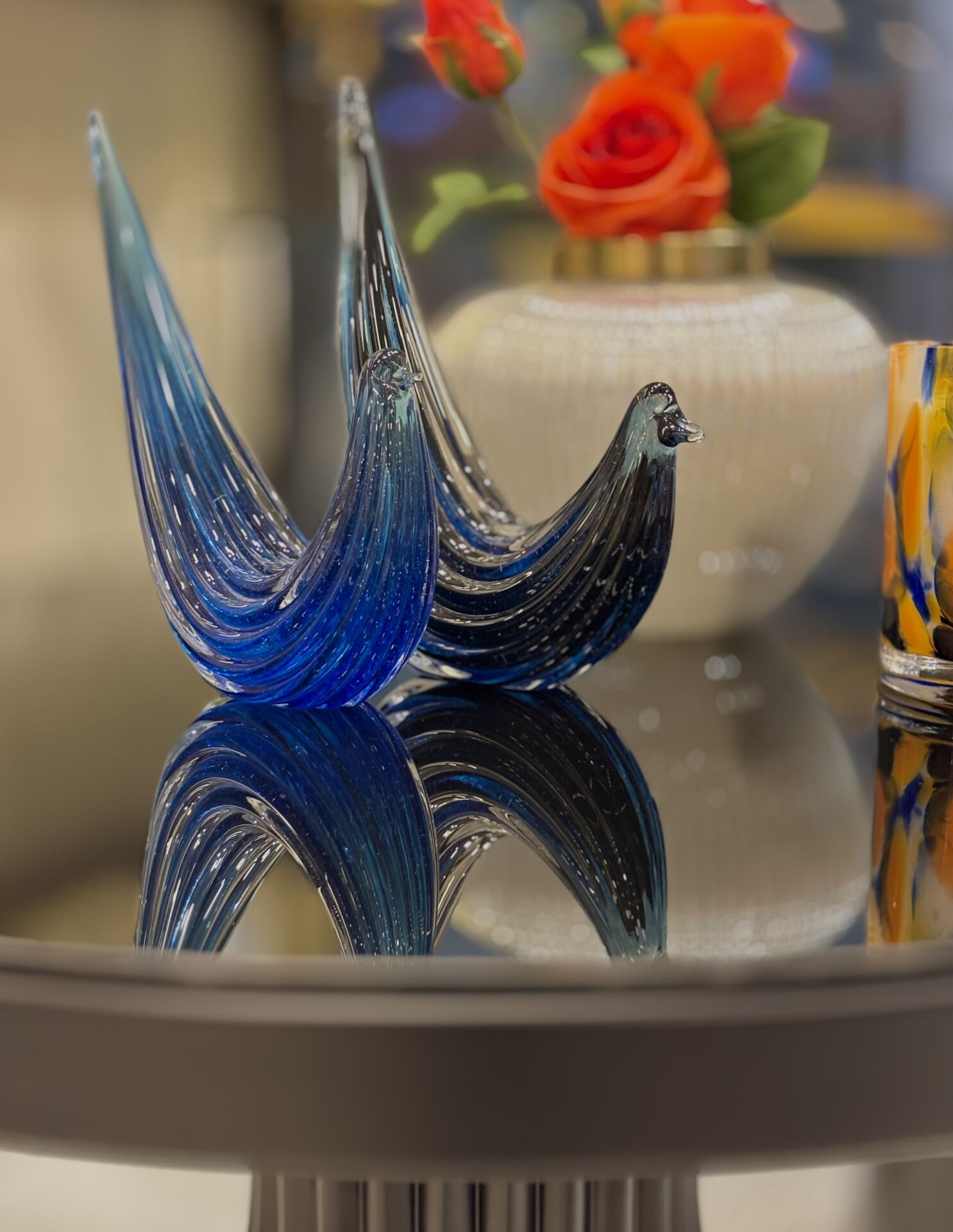 Murano cam İkili Kuş Obje