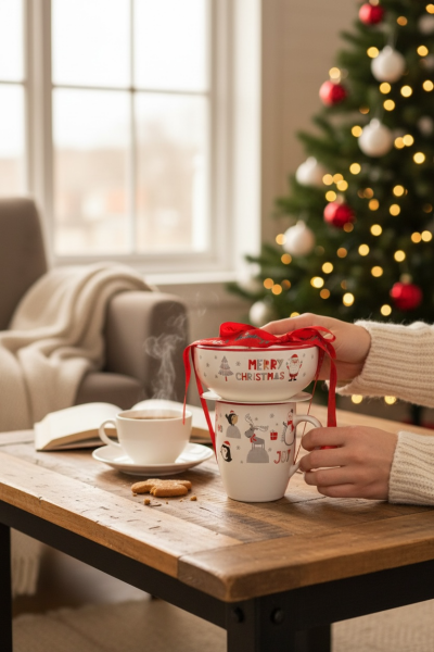 Yılbaşı Tabaklı Kupa 2’li Set