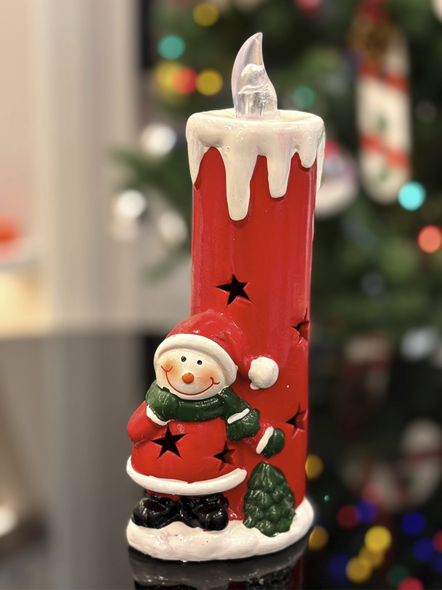 Seramik Işıklı Mum Biblo