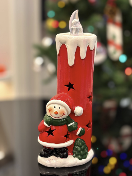 Seramik Işıklı Mum Biblo