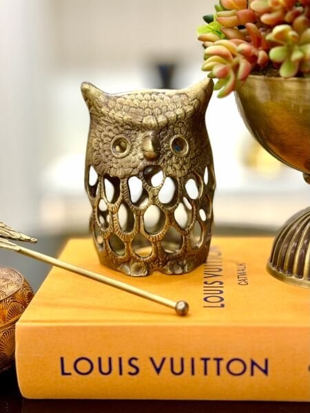 Bronz Baykuş Biblo Gold