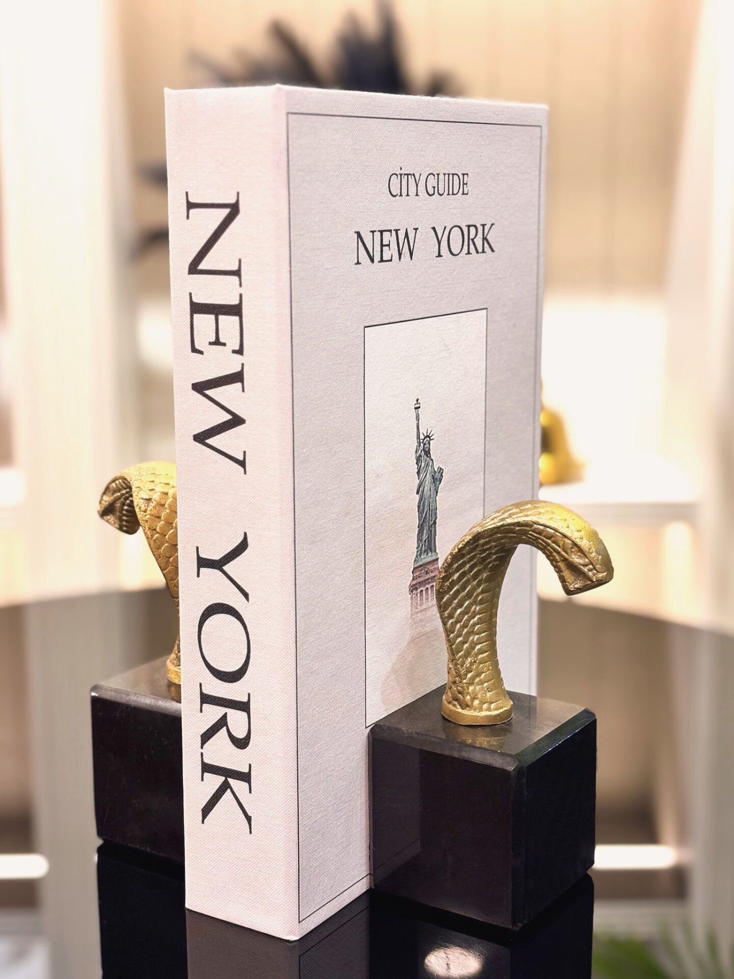 Yılan Model Gold Renk Kitap Tutucu