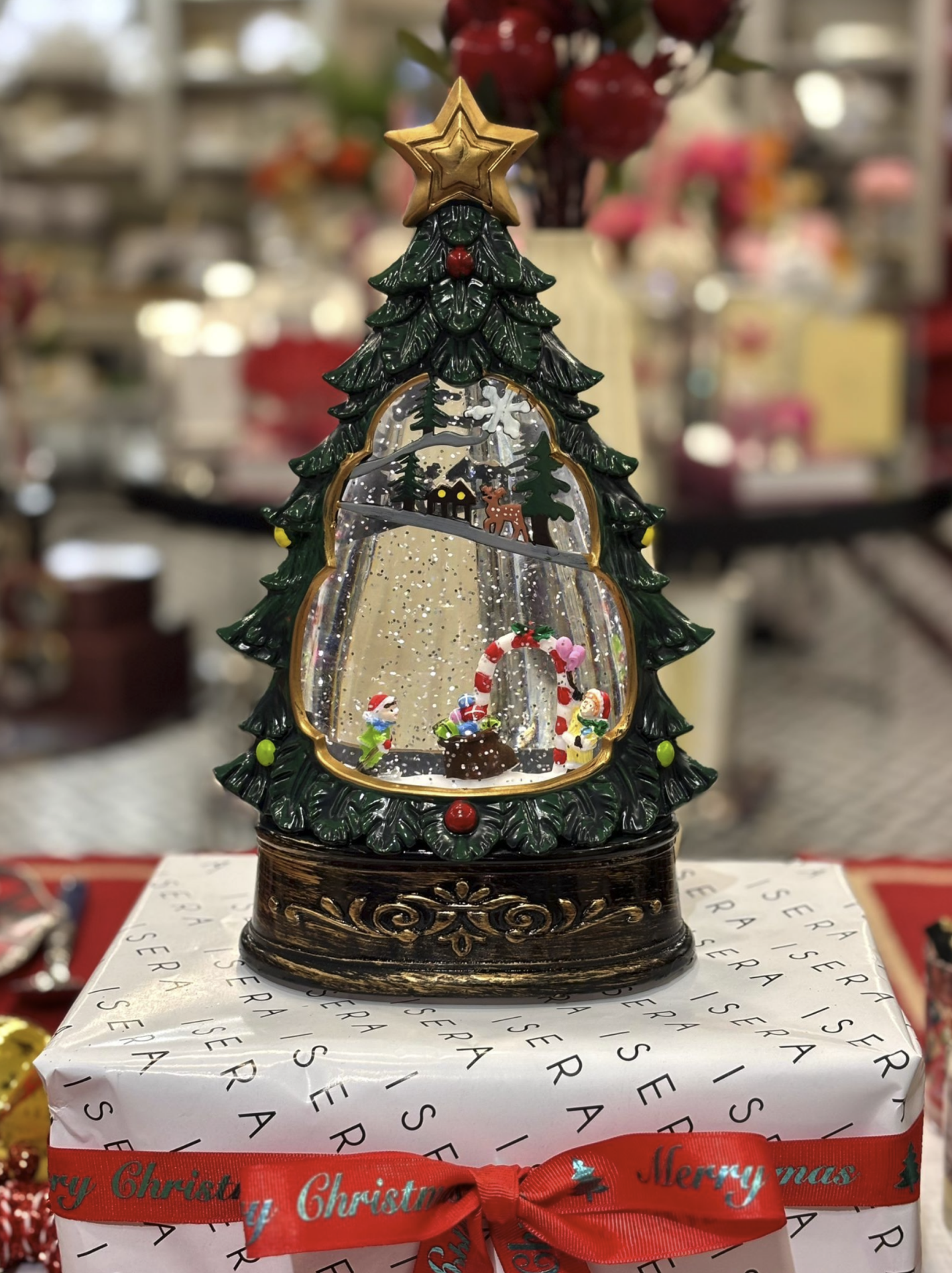 Işıklı - Müzikli Yılbaşı Ağacı Fanus