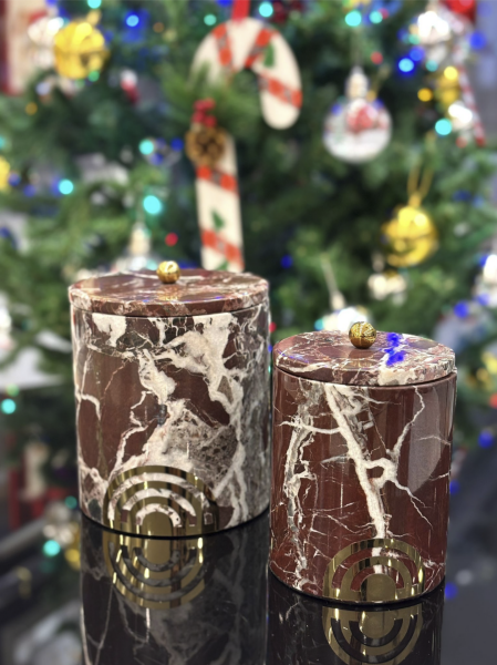 Gold Bordo Mermer Kavanoz