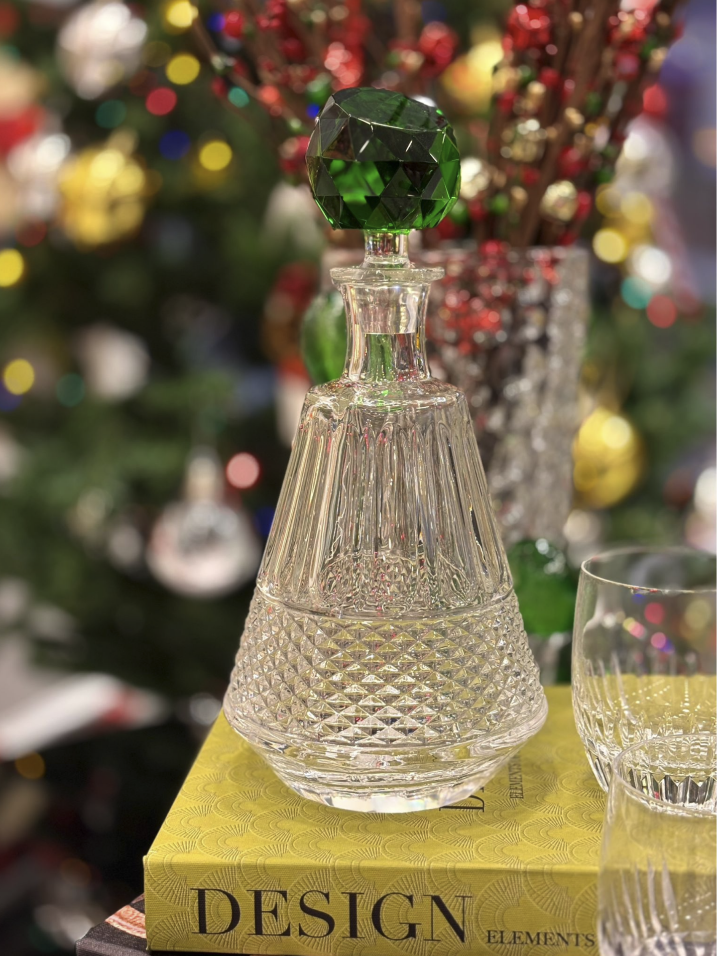 ROYAL-HEX Cam Yeşil Kapaklı Dekoratif Şişe