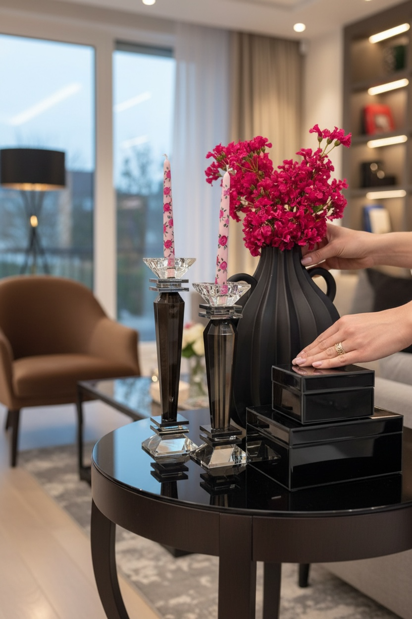 2’li Füme Şamdan Seti