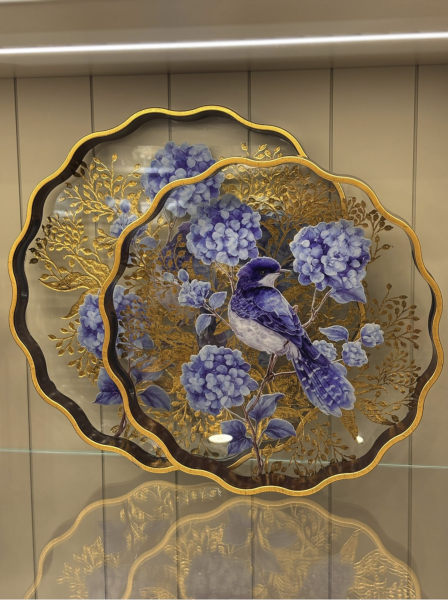 Mavi Kuşlu Lüx Tepsi