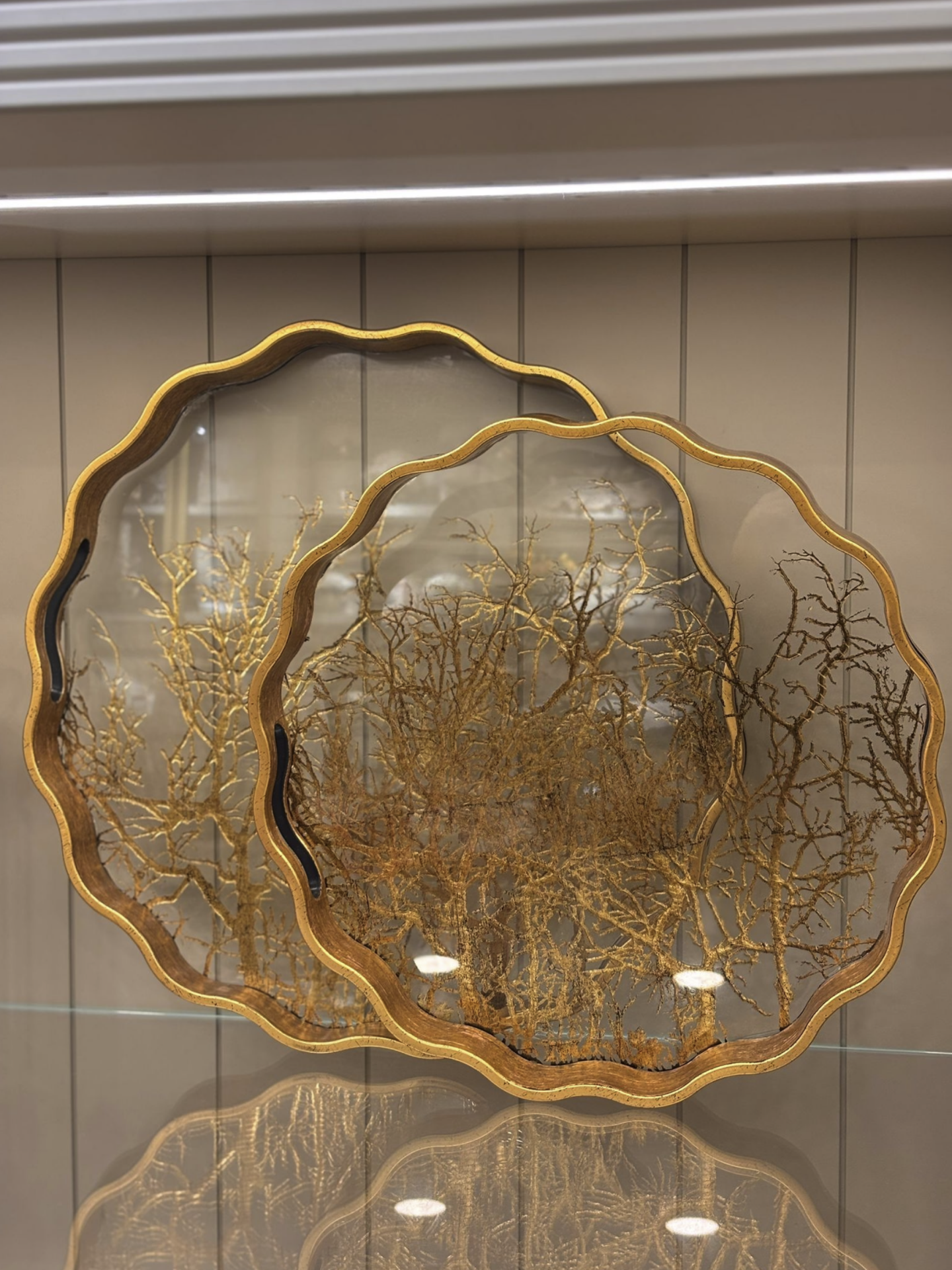 Gold Dallı Lüx Tepsi