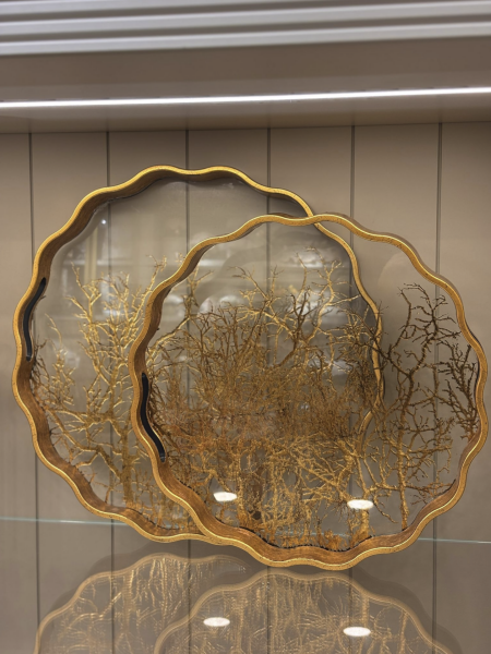 Gold Dallı Lüx Tepsi