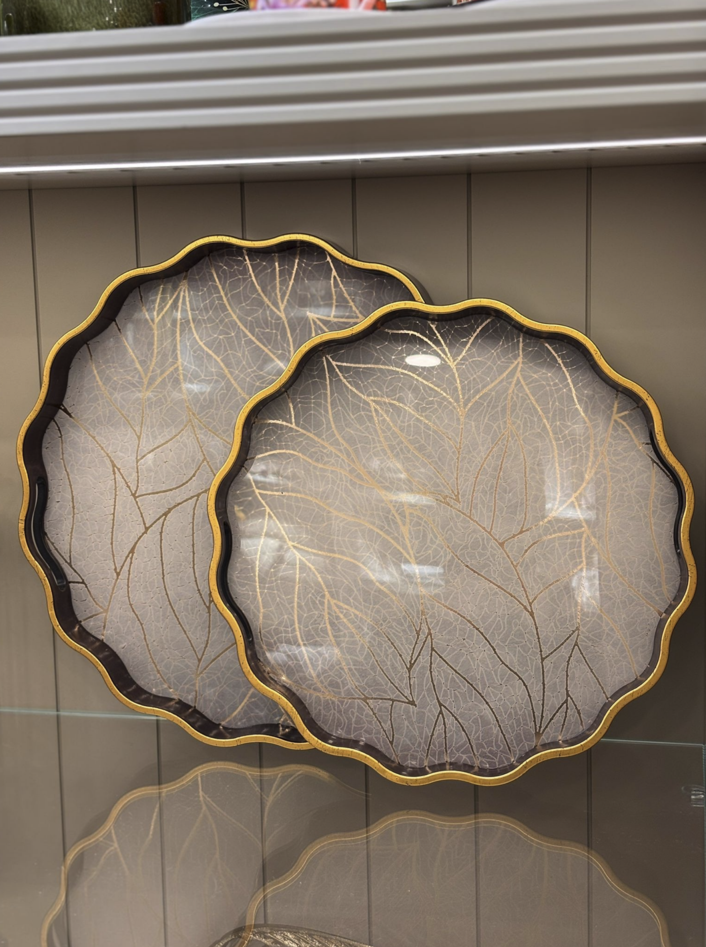 Gold Yaprak Lüx Tepsi