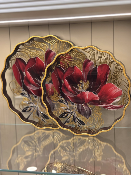 Kırmızı Şakayık Lüx Tepsi