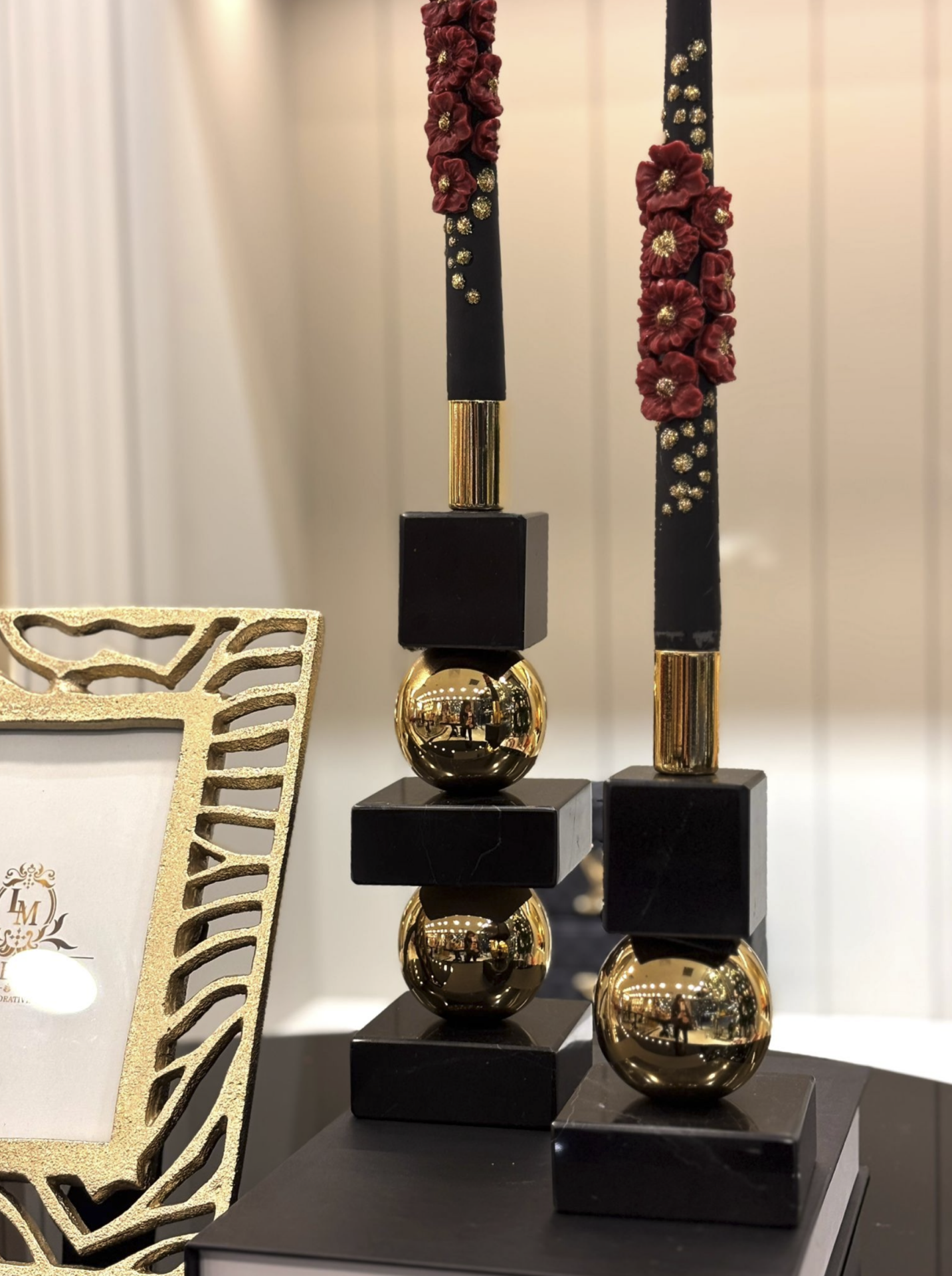 Toplu Küp Mermerli Mumluk Seti