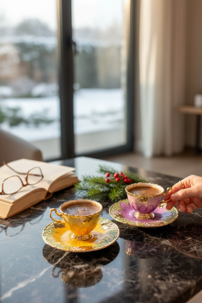 Bahara 6’lı El Boyamalı Fincan Takımı