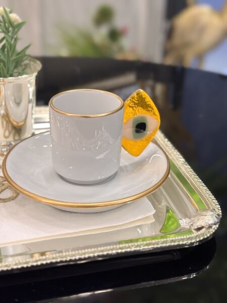 Nazar Boncuklu Kahve Fincanı (Tekli)