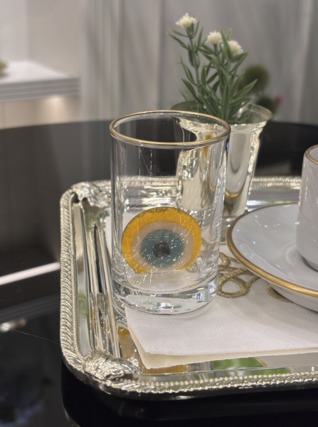 Boncuk Kahve Yanı Su Bardağı (Tekli)