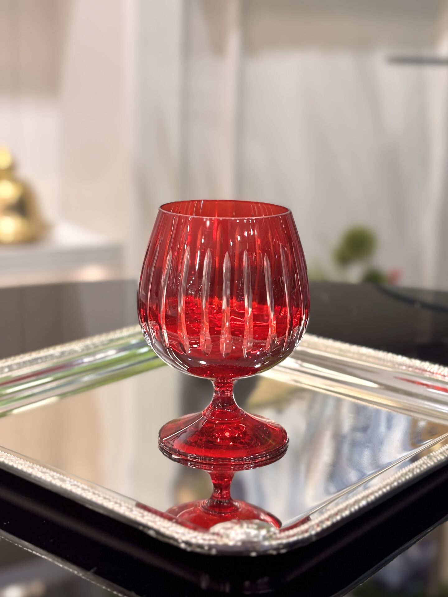 Kristal Kahve Yanı Ayaklı Bardak