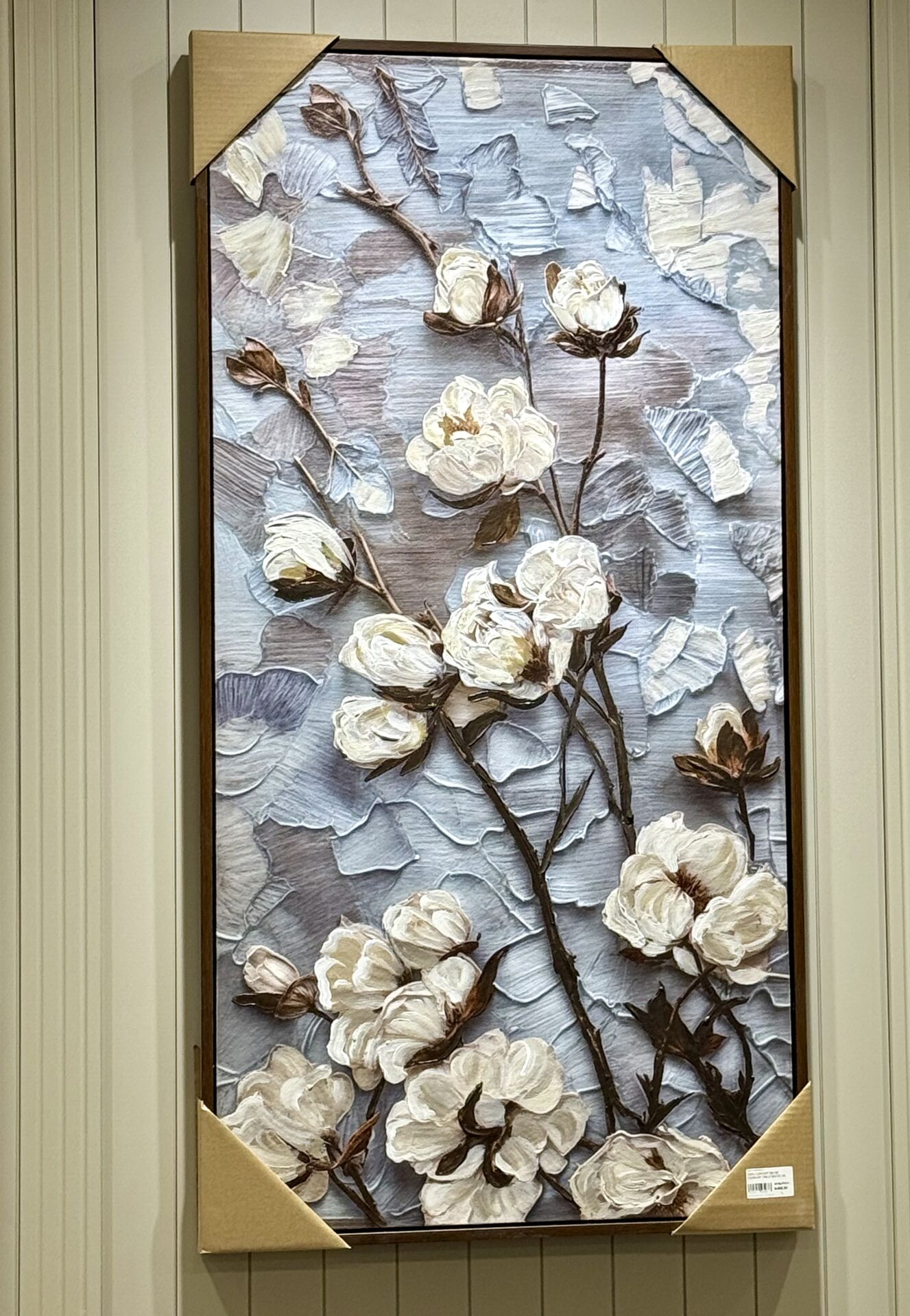 DOKU CONCEPT BEYAZ ÇİÇEKLER TABLO 60X120 CM