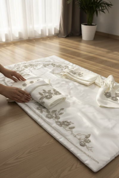 Boncuk İşli Namaz Komp Bohça Seti