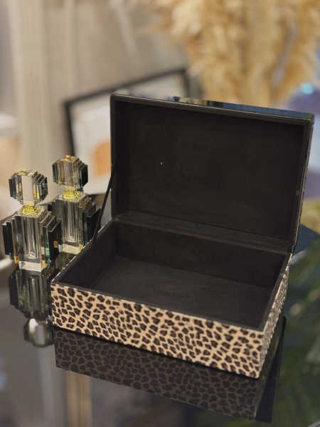 Leopar Desenli Dekoratif Kutu