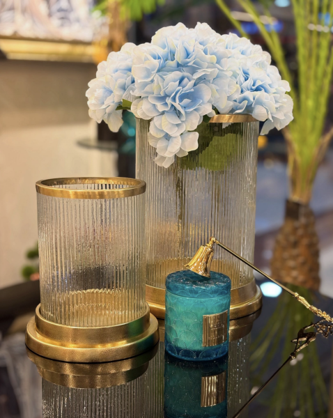 Gold Detaylı Cam Fener