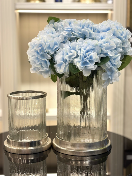 Gümüş Detaylı Cam Fener