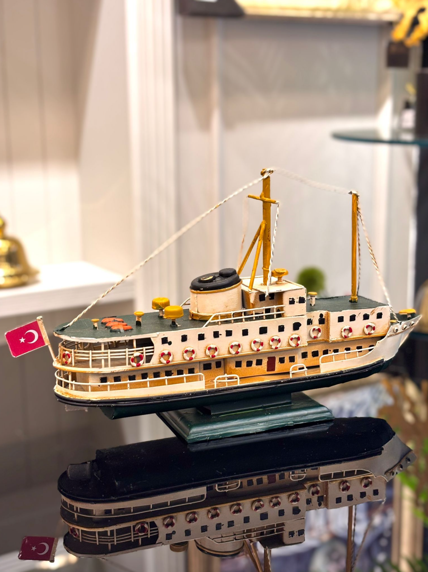 Nostaljik Metal İstanbul Vapur Maketi 22x35 cm