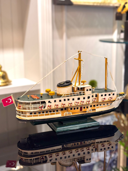 Nostaljik Metal İstanbul Vapur Maketi 22x35 cm