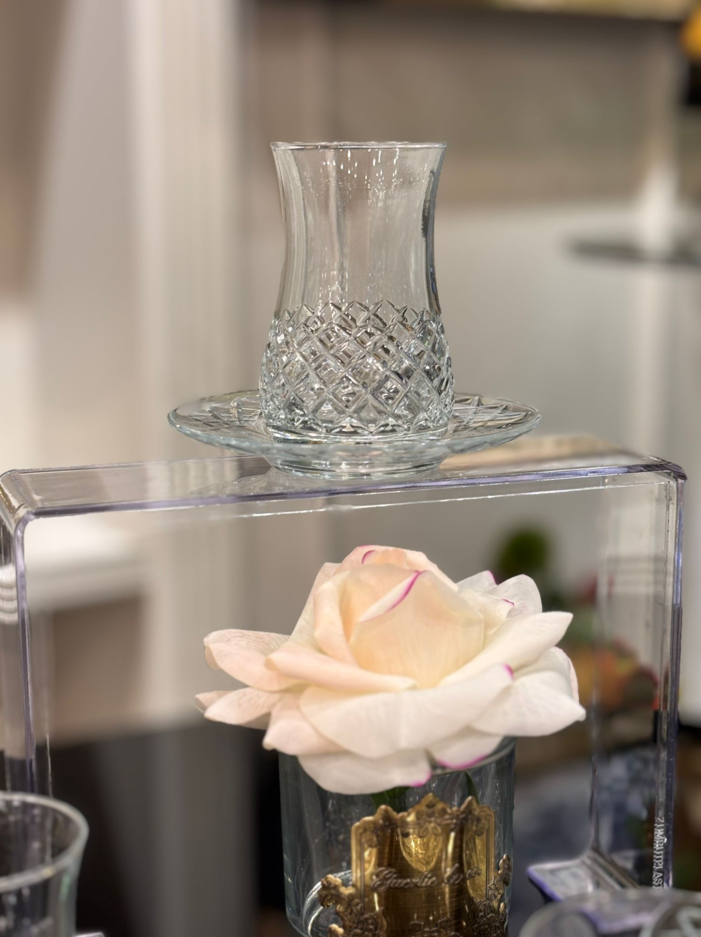 Minik Baklava Desenli Çay Bardak Seti