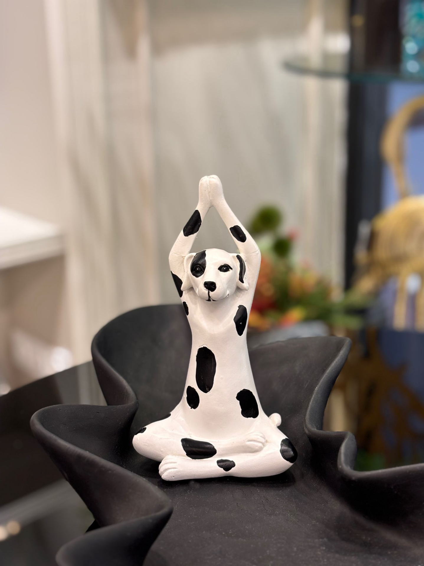 Yoga Yapan Dalmaçya Köpek Dekoratif Obje