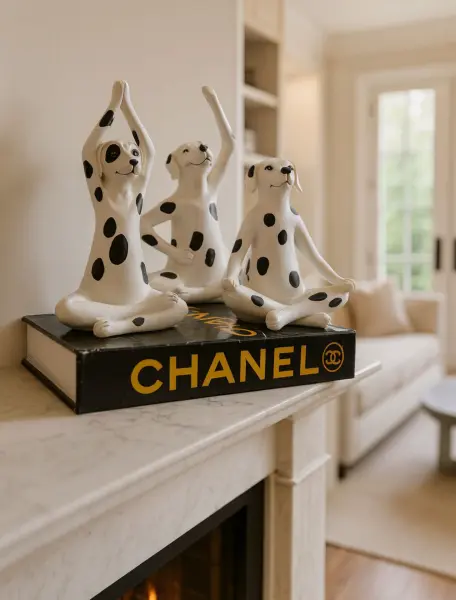 Yoga Yapan Dalmaçya Köpek Dekoratif Obje