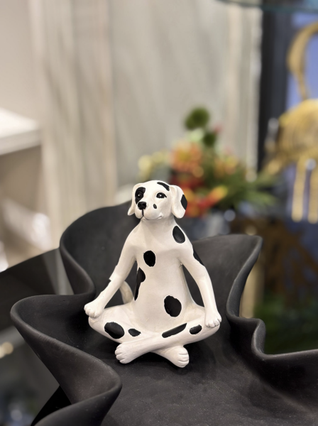 Yoga Yapan Dalmaçya Köpek Dekoratif Obje