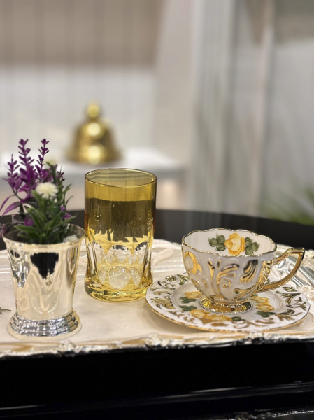 Renkli El Boyaması Kahve Fincan Seti