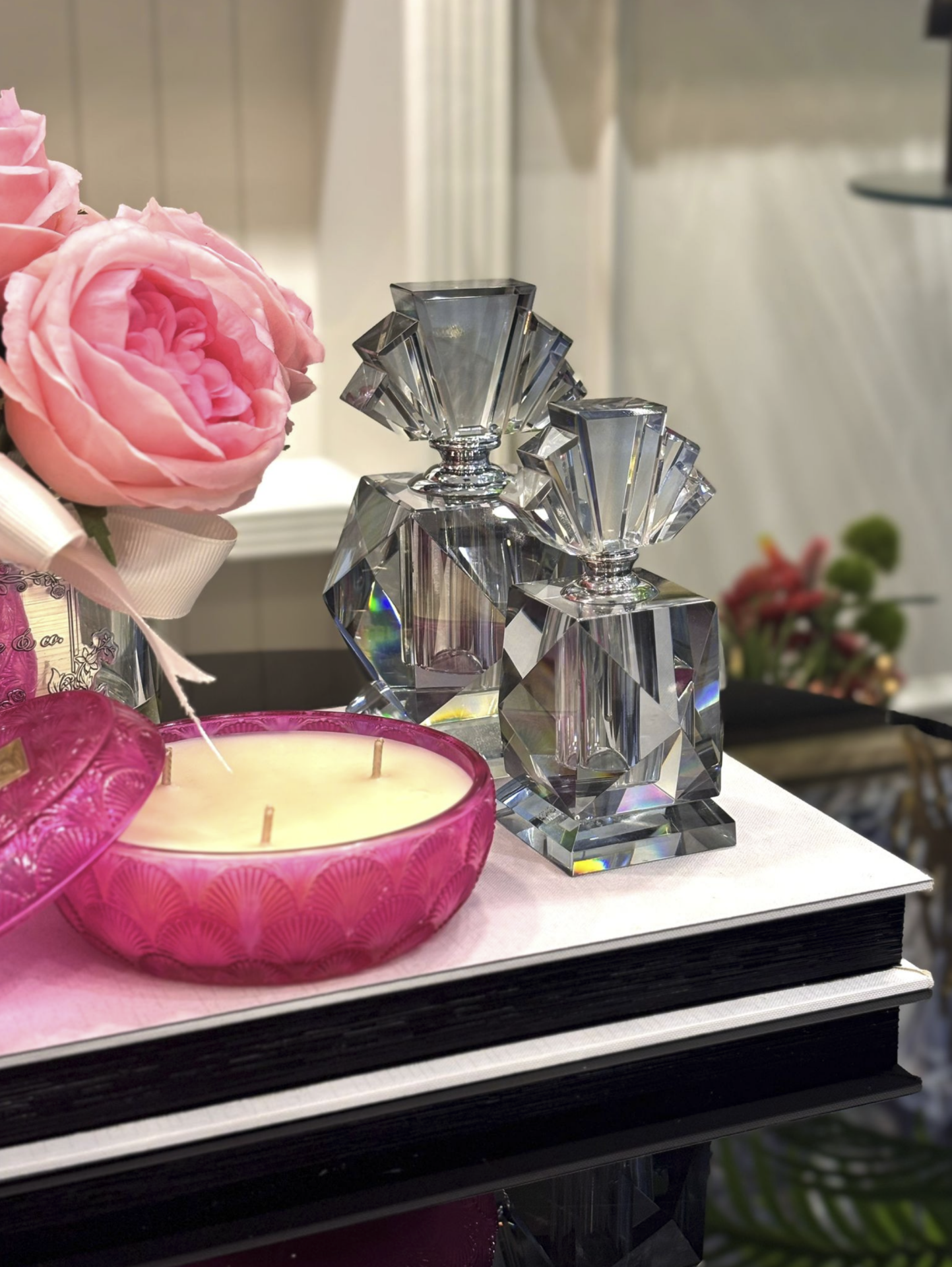 Kristal Gri Parfüm Şişesi