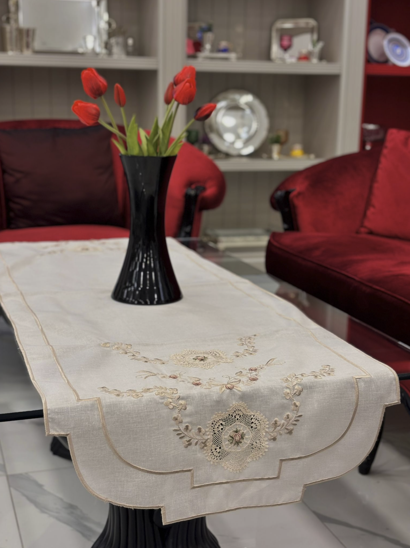 İsveç Keteni Rokokolu Salon Takımı