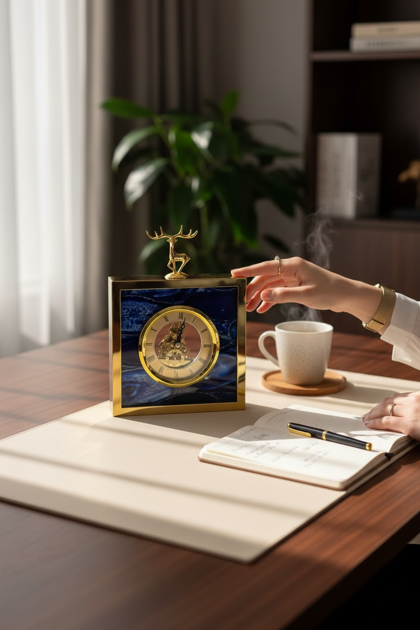 İthal Pirinç Mavi Saat